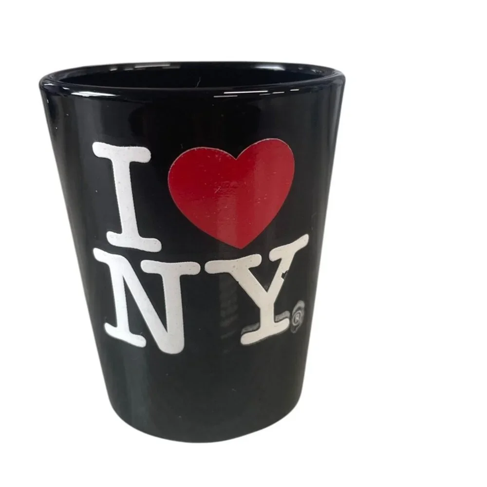 I Love NY Shot Glass Black Red‎ Heart Souvenir New York City Collectible